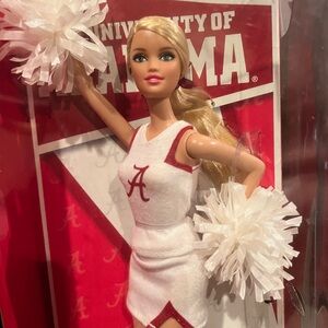 Barbie University Cheerleader Doll in White and Red